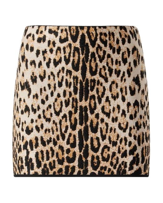Roberto Cavalli Black Jaguar-Print Skirt