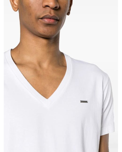 DSquared² White Cool Fit V-Neck T-Shirt for men