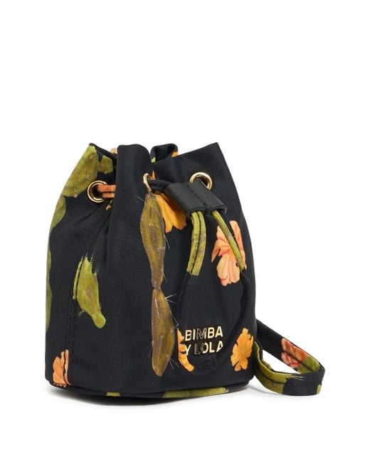 Bimba Y Lola Black Kosmetiktasche Mit Blumen-Print