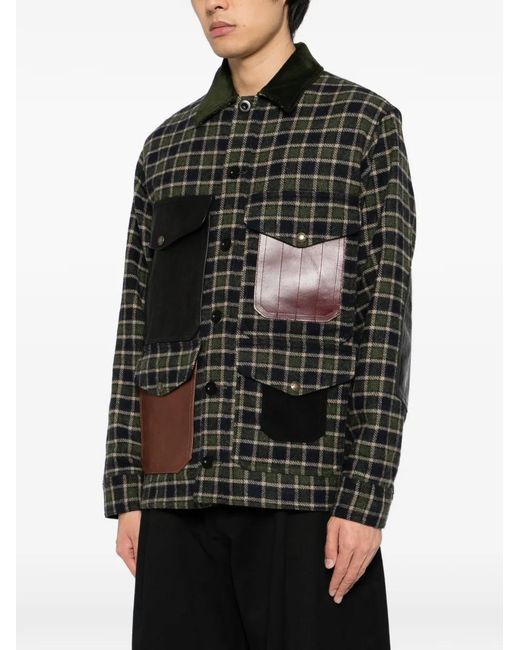 Junya Watanabe Black Check Patchwork Jacket for men