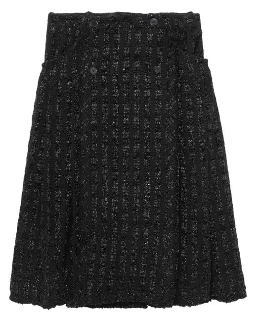 Simone Rocha Black Metallic-threading Knitted Skirt for men