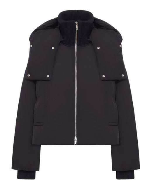 Sportmax Puffer Hooded Zip-ip Jacket Black