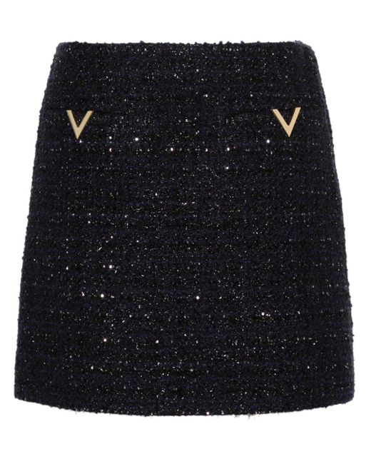 Minigonna in tweed di Valentino Garavani in Black