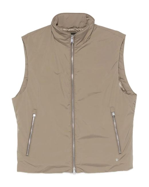 Boss Brown Zip-Up Sleeveless Gilet for men