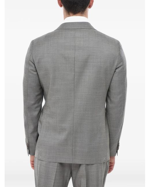Corneliani Gray Single-Breasted Flap-Pocket Suit for men
