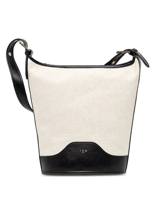 IRO White Leather-Trimmed Tote Bag