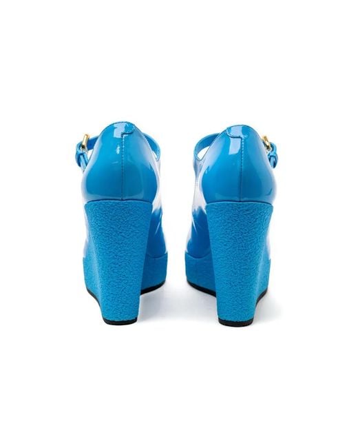 Hogan Blue H449 Lace-Up Platform Boots