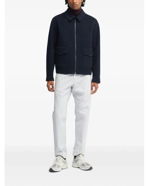 Aspesi Blue Zip-Up Wool Jacket for men