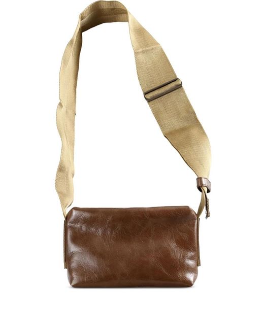 Uma Wang Brown Small Leather Shoulder Bag