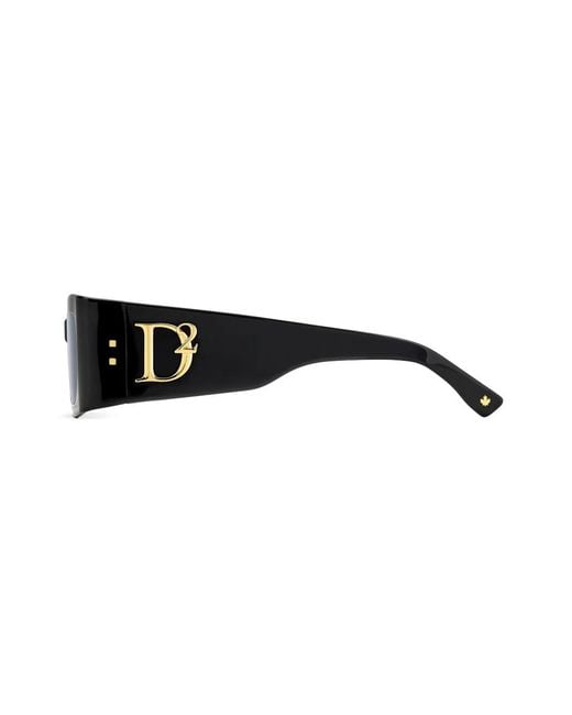 DSquared² Black Hype Rectangle-Frame Sunglasses