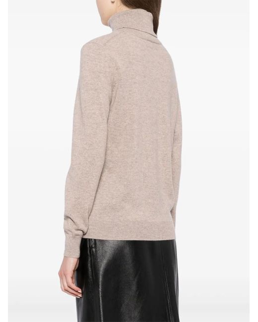 N.Peal Cashmere Natural Mock-Neck Jumper