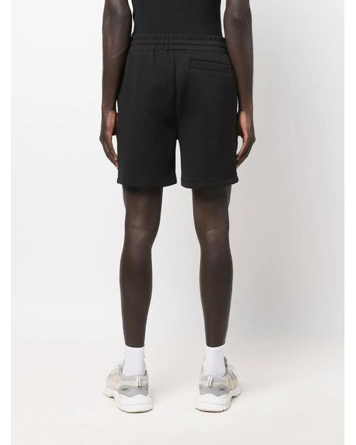 Mackage Black Logo-Patch Drawstring Shorts for men