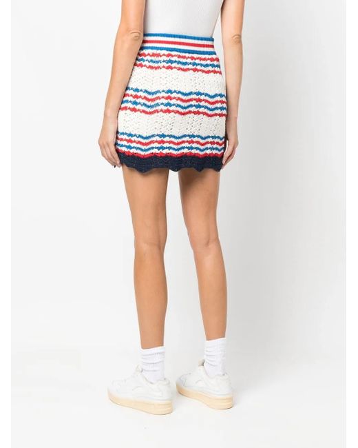Casablanca Blue Crochet Mini Skirt