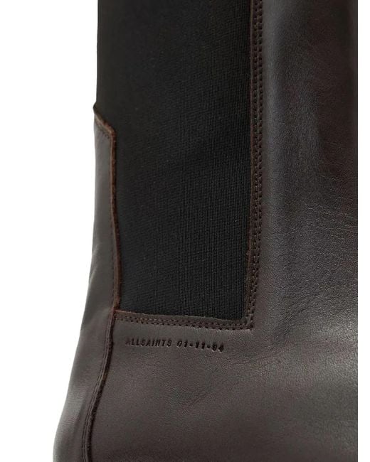 AllSaints Black Hallie Pull-Tab Lug-Sole Boots