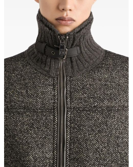 Dolce & Gabbana Black Knitted Houndstooth Jacket for men