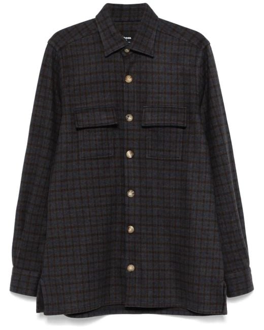 Kiton Black Flannel Shirt for men