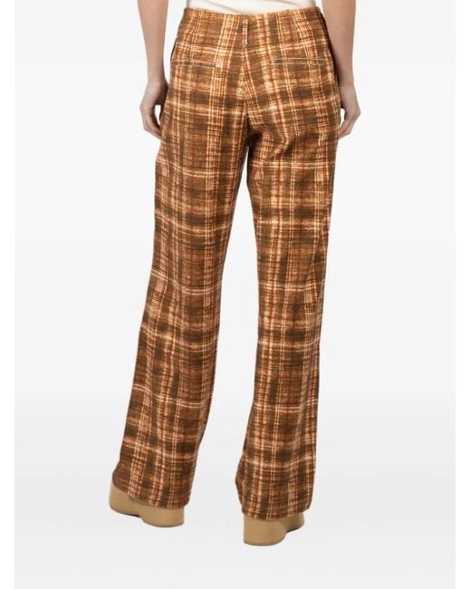 R13 Brown Pleated Checked Pants