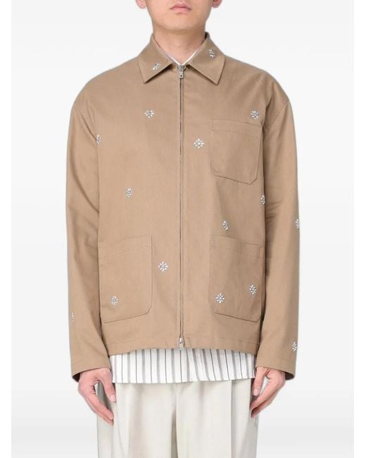 Golden Goose Deluxe Brand Natural Stud-Embellished Shirt Jacket for men