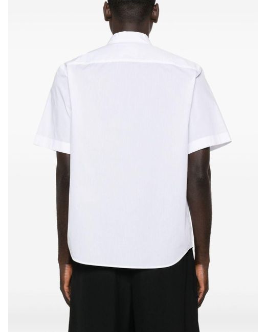 Versace White V-emblem Poplin Shirt for men