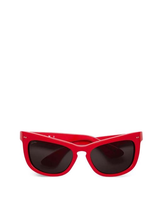 Marni Red Isamu Sunglasses