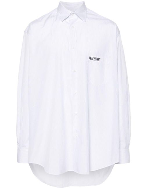 Vetements White Striped Cotton Shirt