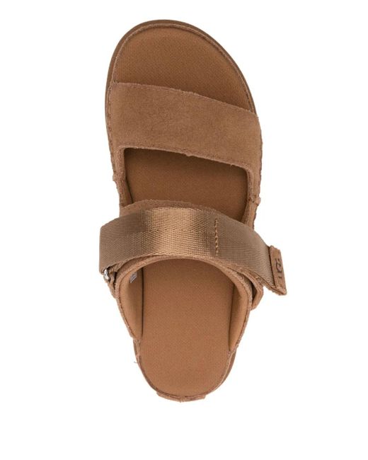 Ugg Brown Chestnut Leather Textile Sandals