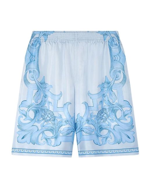メンズ Versace バロッコプリント ショートパンツ Blue