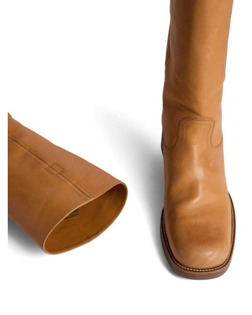 DSquared² Brown Knee-high Leather Boots for men