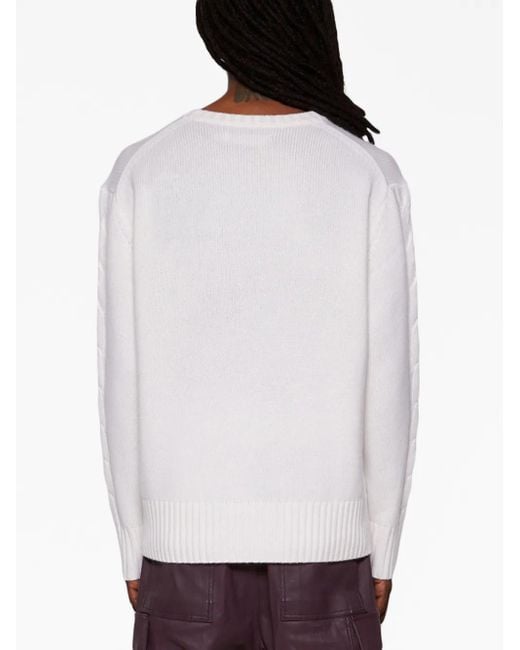 NAHMIAS White Intarsia-Knit Crew-Neck Jumper for men