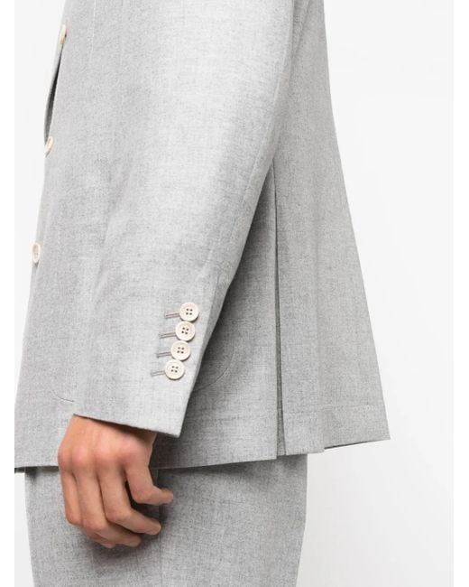 Blazer En Laine À Boutonnière Croisée Brunello Cucinelli pour homme en coloris Gray