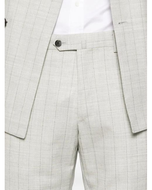 Caruso White Norma Double-Breasted Check-Pattern Suit for men