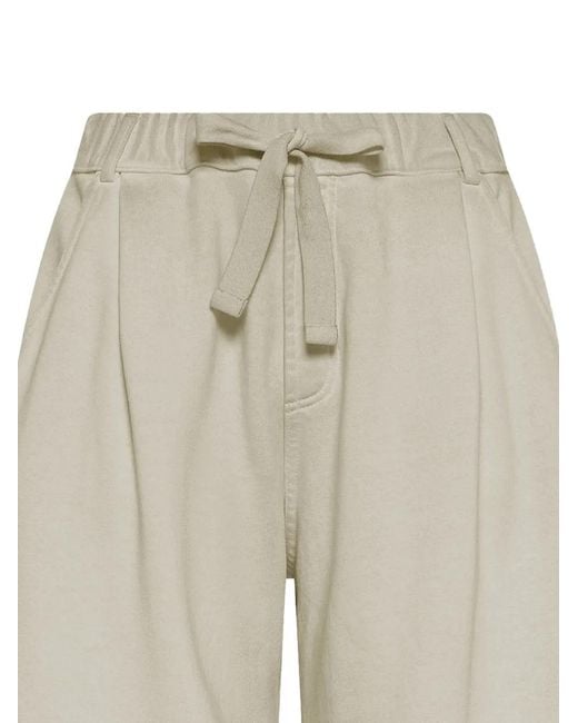 Deha White Pleated Drawstring Trousers
