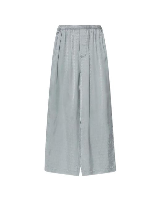 Balenciaga Gray Logo-Print Trousers