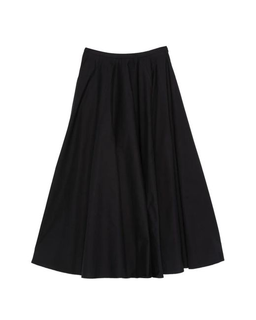 Forte_forte Black Cotton Panelled Skirt