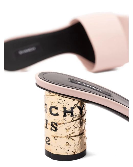 Givenchy Pink Tape Heeled Leather Sandals