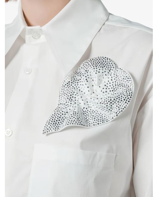 GIUSEPPE DI MORABITO White Crystal-Embellished Shirt