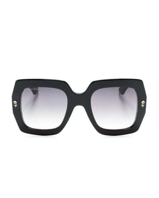 Etro Black Mania Square-frame Sunglasses