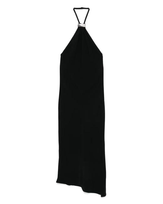 The Attico Midi-Jurk Met Halternek En Lage Rug in het Black