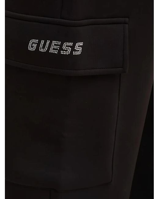 Guess Black Cargo-Pocket Trousers