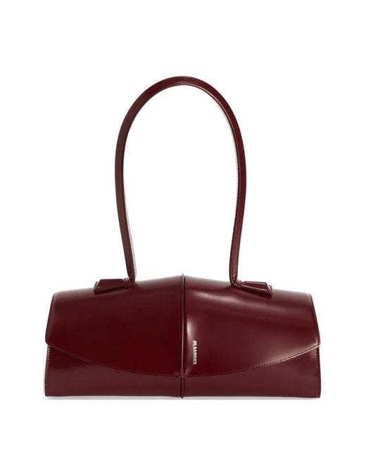 Jil Sander Purple Cowhide Shoulder Handbag