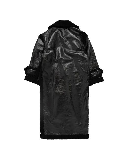 OTTOLINGER Black Oversized Shearling Coat for men