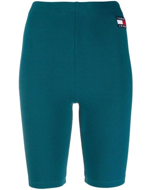Tommy Hilfiger Blue Radlerhose Mit Logo-Patch