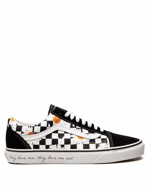 Vans White Old Skool "Love Me Love Me Not" Sneakers