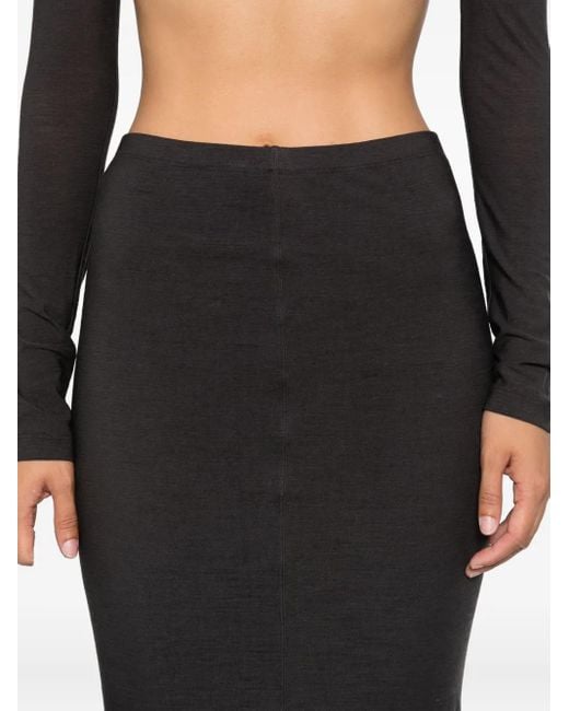 Nanushka Black Low-Rise Split Midi Skirt