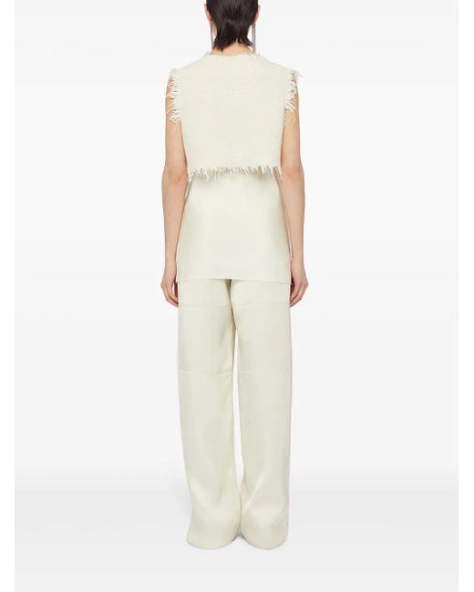 Jil Sander Natural Layered-Design Sleeveless Top