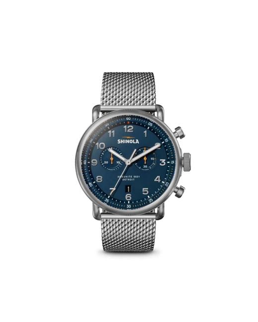 Shinola Blue Canfield Model C56 2 Eye Chrono 43Mm for men
