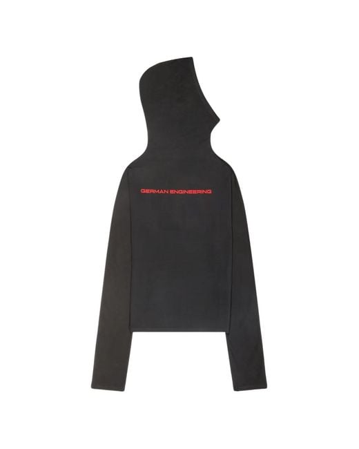 PROTOTYPES Black German Engineering Twisted Hoodie for men