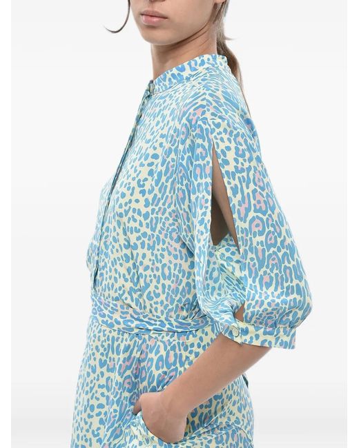 Stella McCartney Blue Animal-Print Olivia Dress