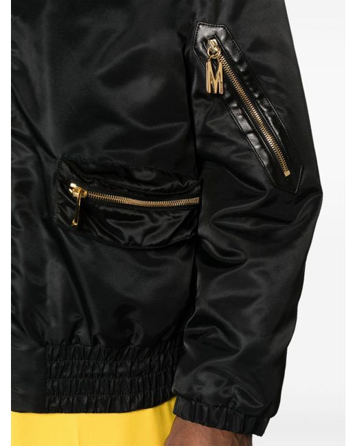Veste bomber à logo Moschino pour homme en coloris Black