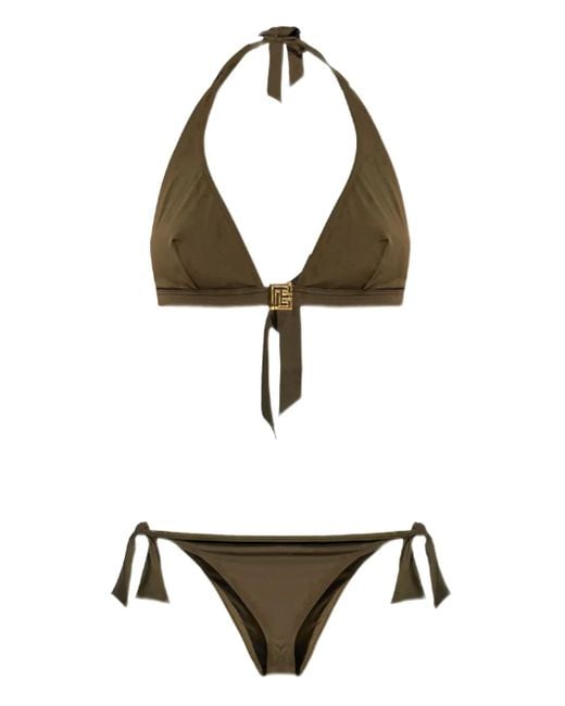 Balmain Triangel Bikini in het Green